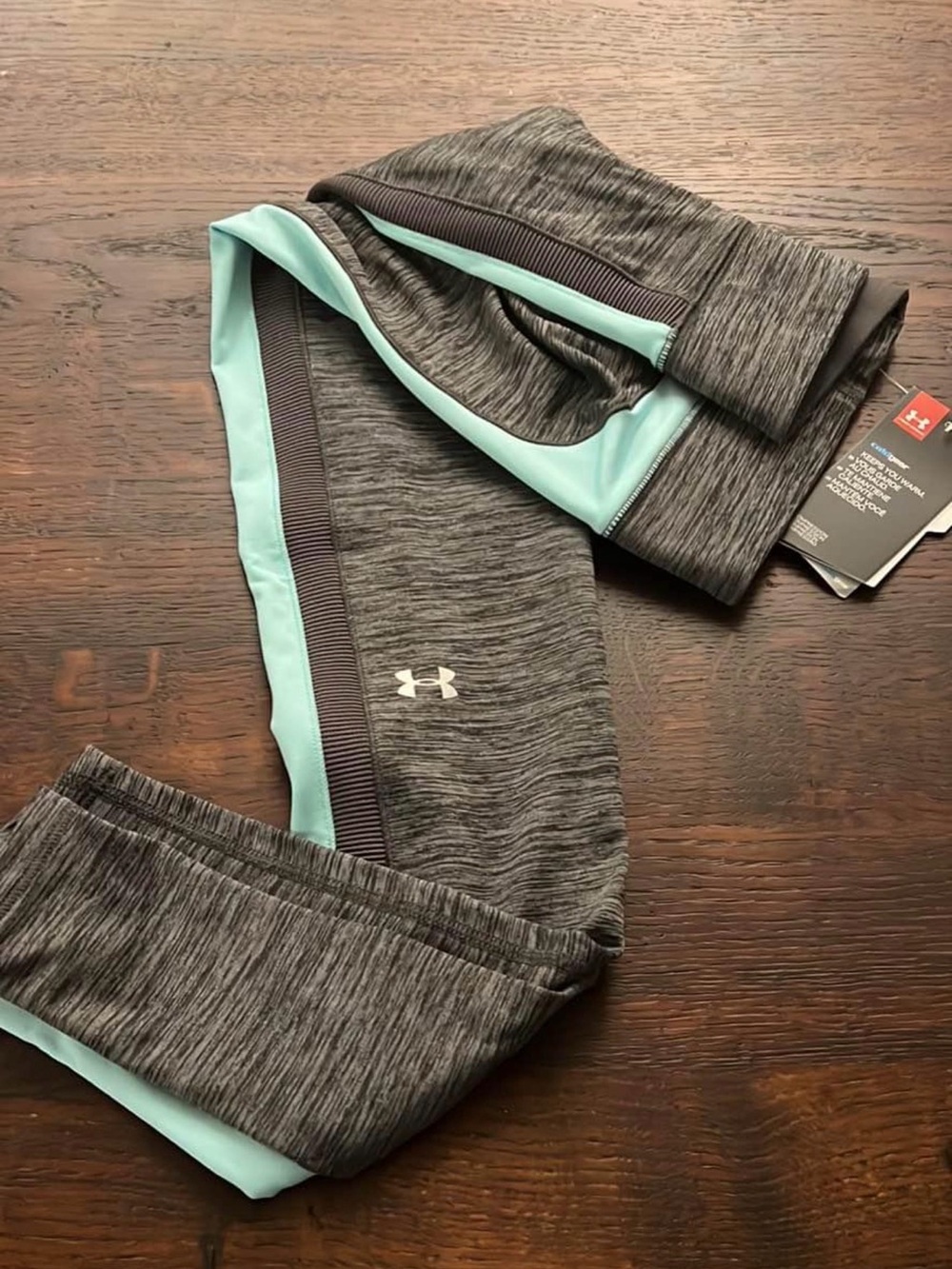 Under Armour Women's Gray Leggings with Mint Accents